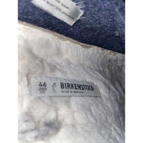 Birkenstock Zermatt Dark Blue Wool Felt‎ Sandals Slippers Size 46 US 13 - Picture 2 of 11